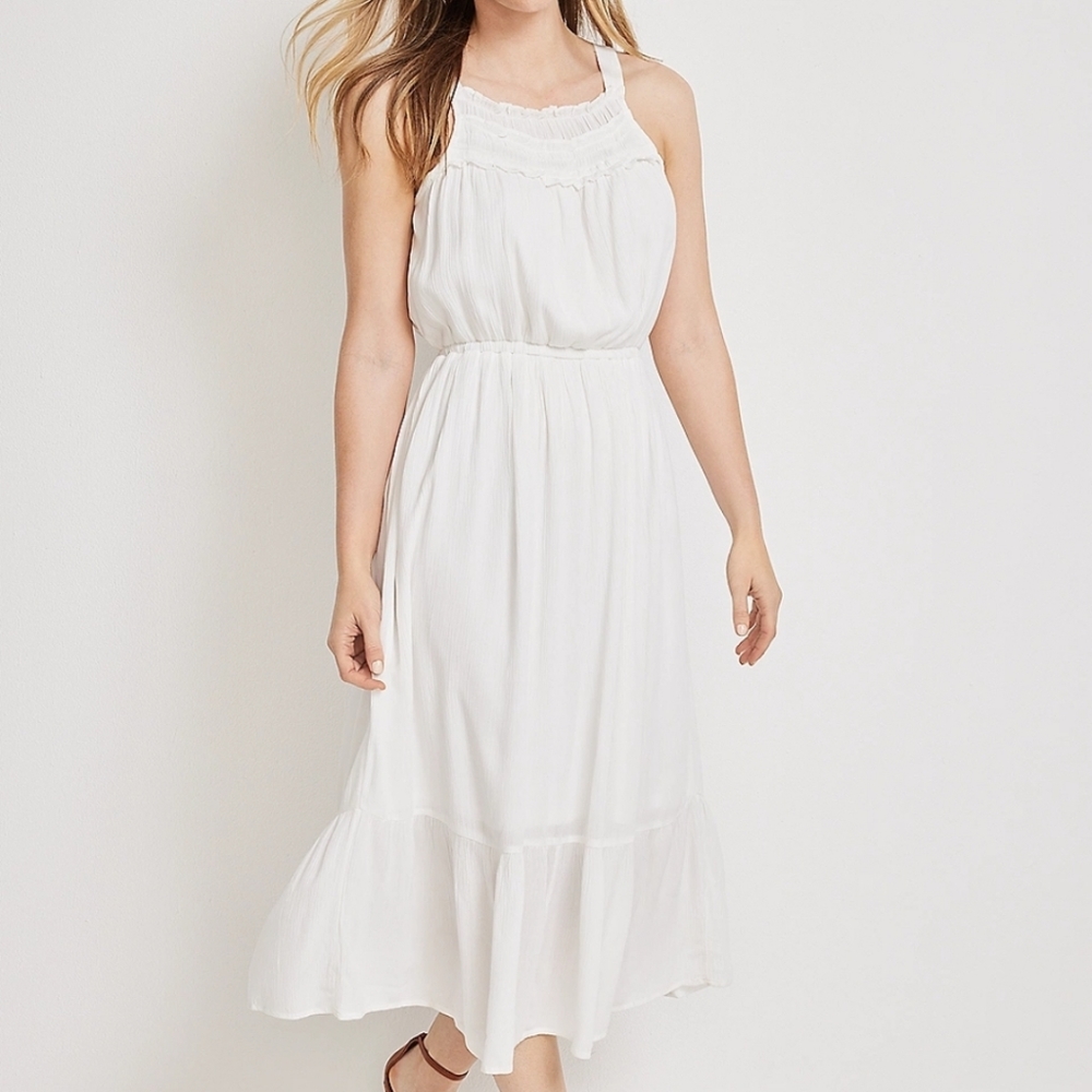 Maurices White Halter Neck Midi Dress NWT XL